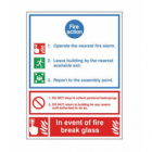 Fire Action Notice “In Event Of Fire Break Glass” -Photoluminescent  (150mm x 200mm) FAN1P